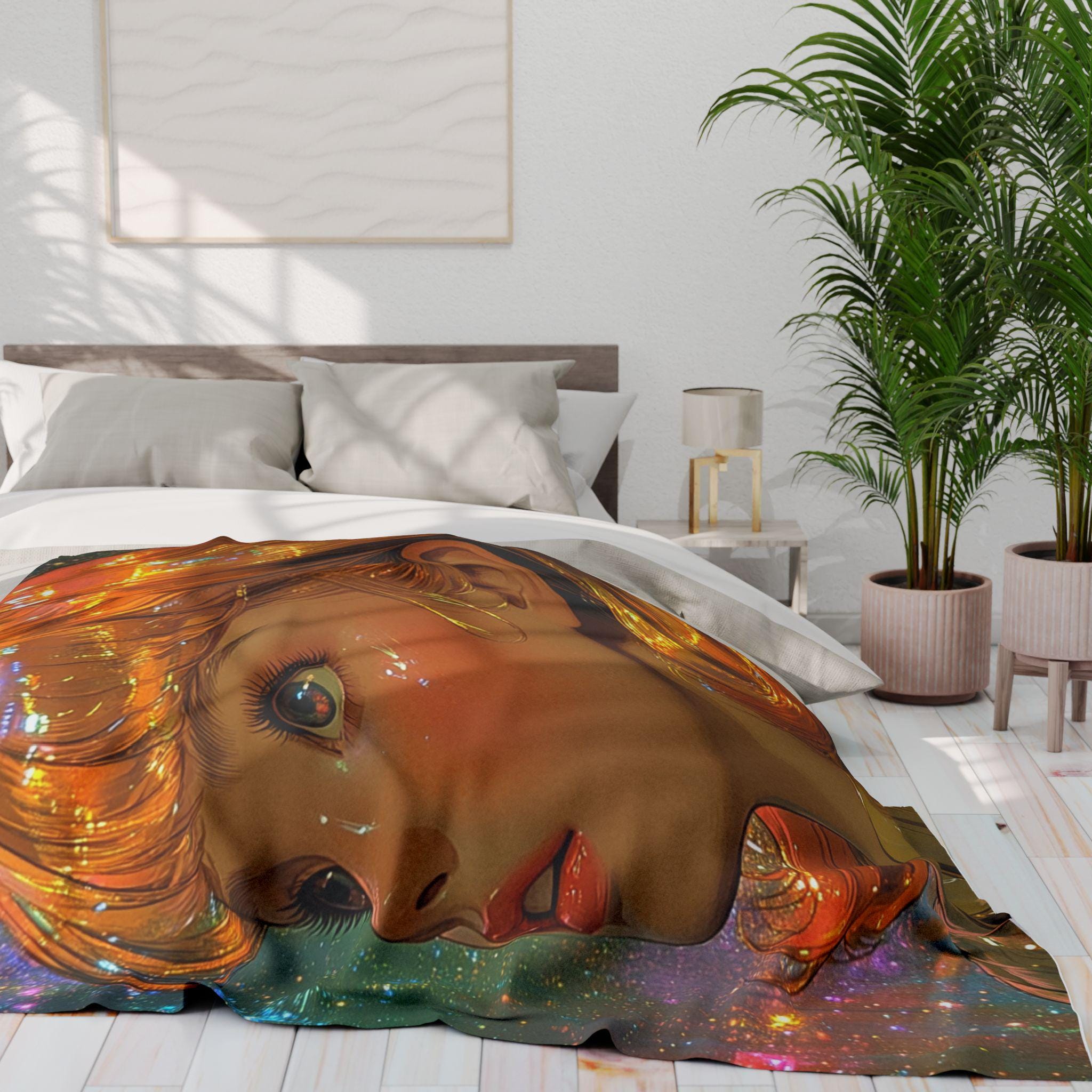 Celestial Dreams Fleece Throw: Mesmerizing Galaxy Art Blanket for Space Enthusiasts & Cozy Nights