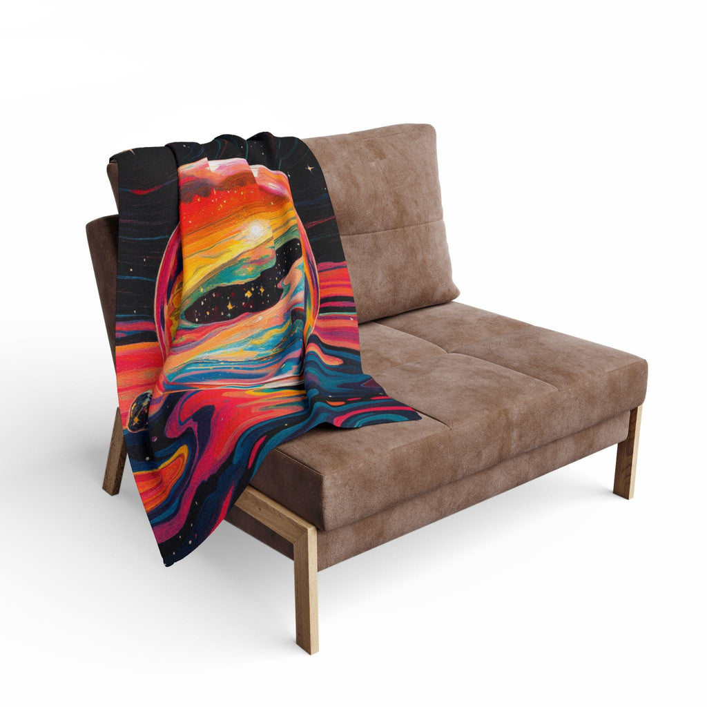 Whimsical Floral Fleece Throw: Colorful Butterfly Art Blanket for Cozy Home Decor