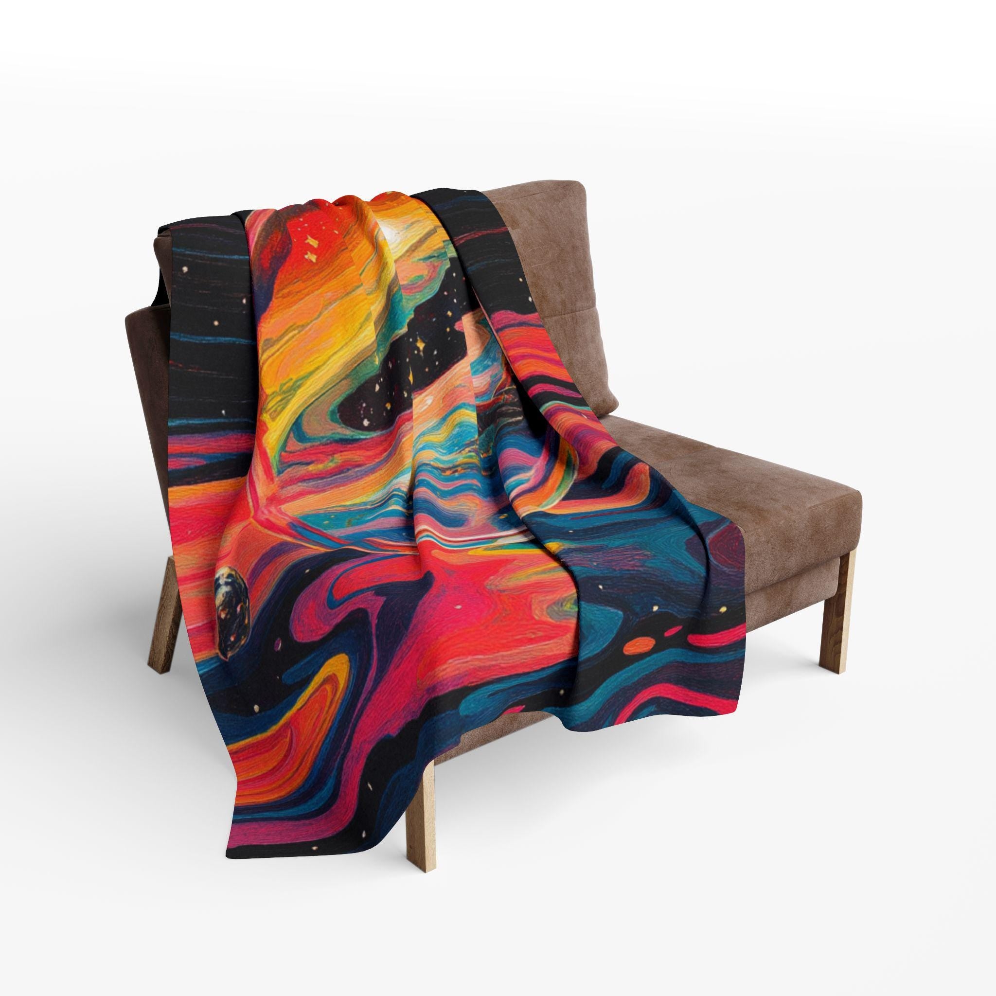 Whimsical Floral Fleece Throw: Colorful Butterfly Art Blanket for Cozy Home Decor