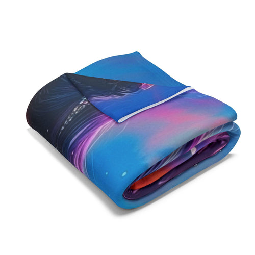 Colorful Rainbow Arctic Fleece Blanket: Boho Bedroom Decor