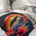 Whimsical Floral Fleece Throw: Colorful Butterfly Art Blanket for Cozy Home Decor