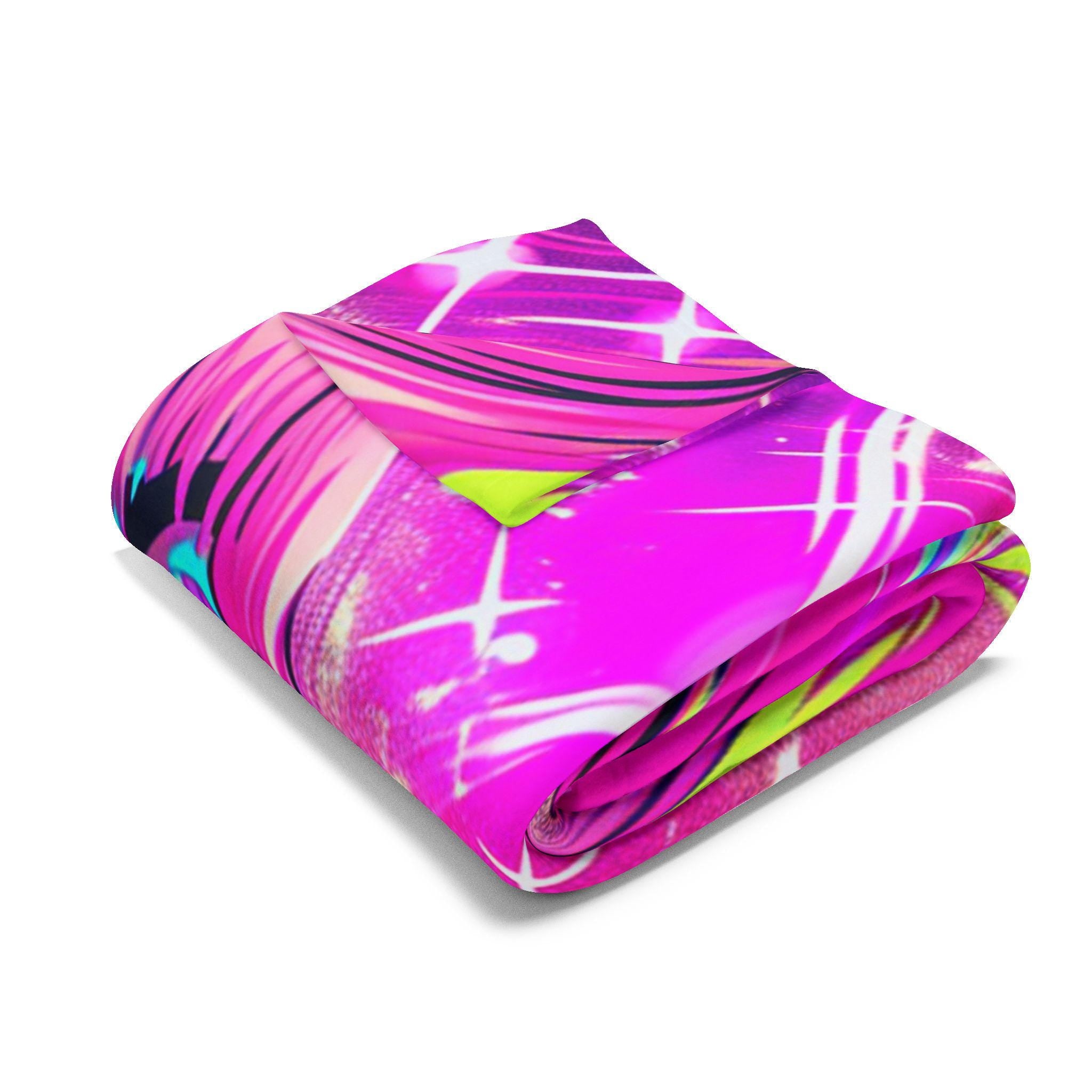 Vibrant Pop Art Fleece Blanket: Retro Colorful Throw
