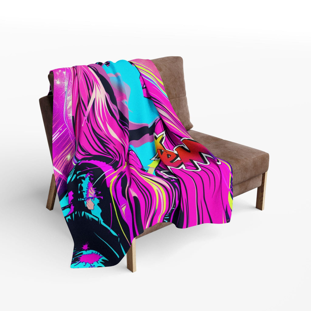 Vibrant Pop Art Fleece Blanket: Retro Colorful Throw