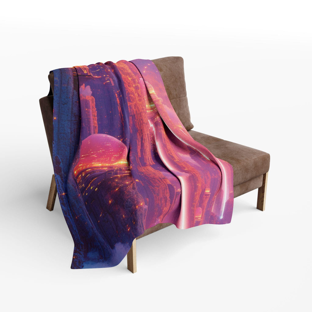 Vibrant Fantasy Fleece Blanket: Cozy Boho Art Decor Throw
