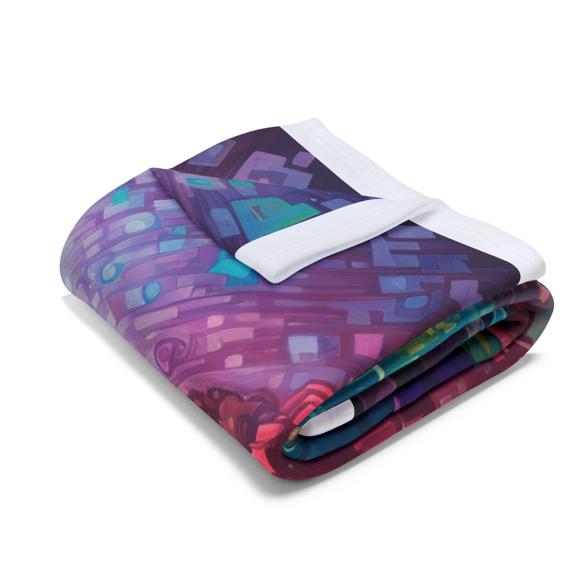 Parody Vibrant Arctic Fleece Gaming Blanket: Cozy Video Game Decor for Playroom & Bedroom Accessories