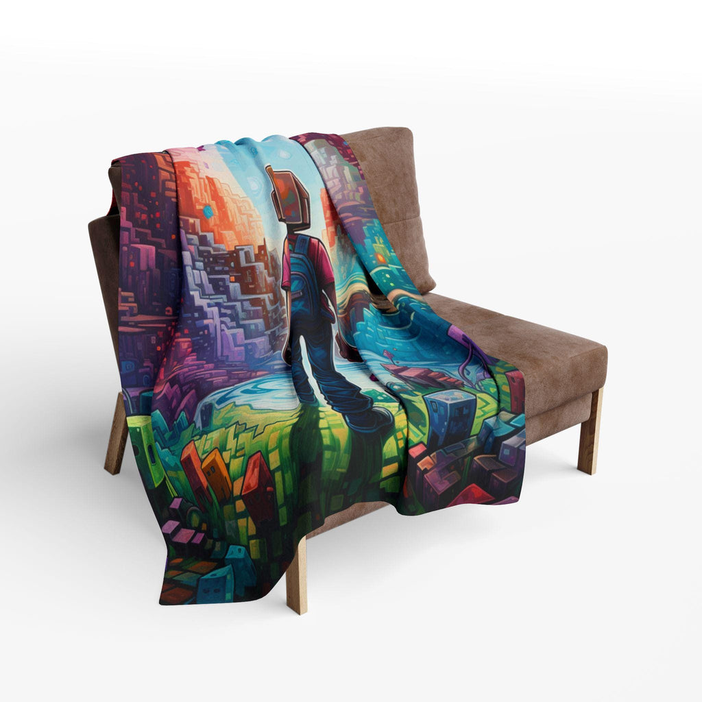 Parody Vibrant Arctic Fleece Gaming Blanket: Cozy Video Game Decor for Playroom & Bedroom Accessories