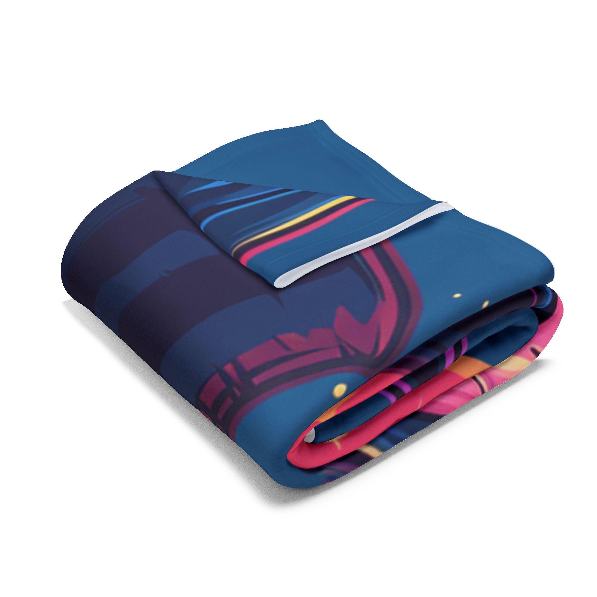 Magical Cat Art Fleece Blanket: Whimsical Home Decor