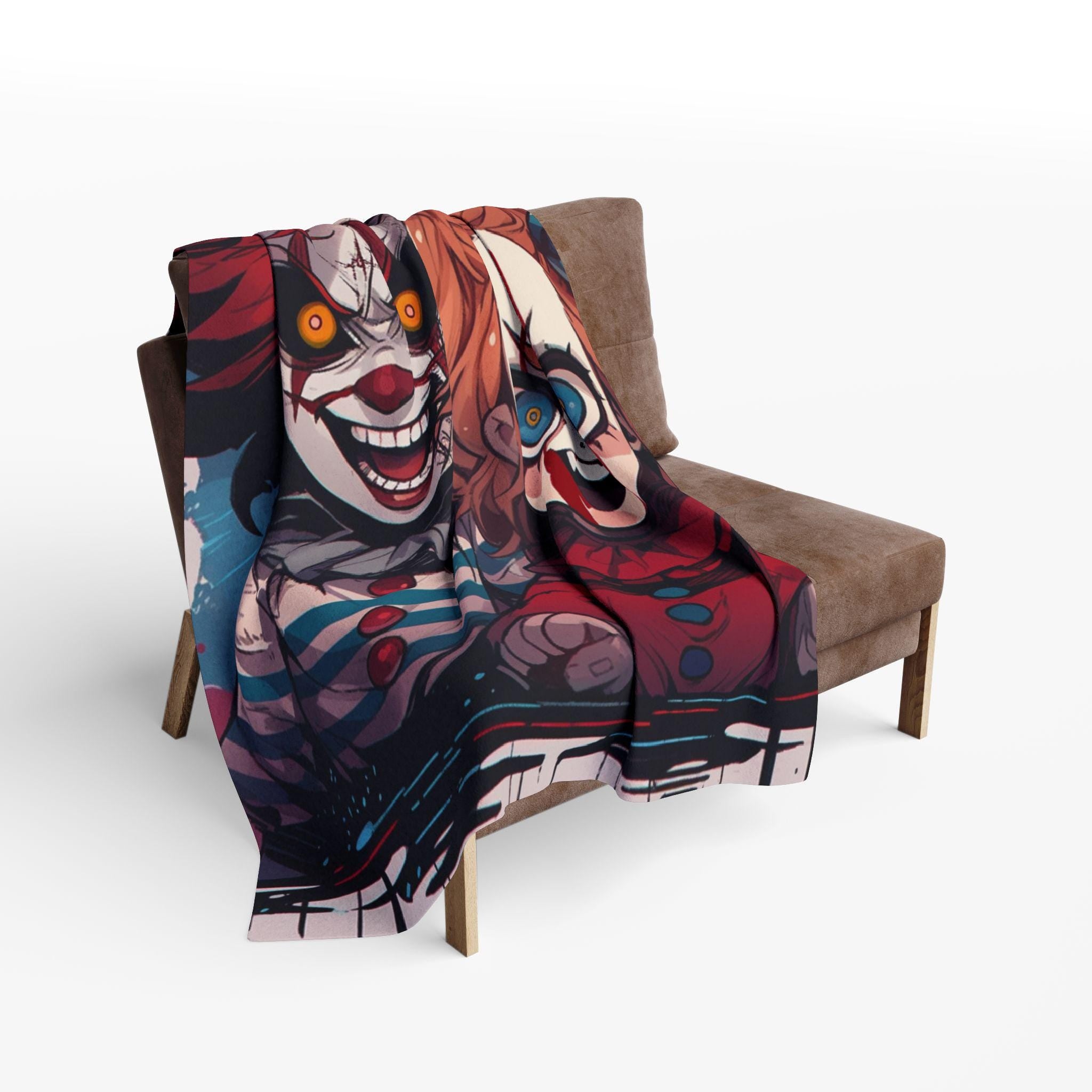 Creepy Clown Arctic Fleece Blanket: Horror Halloween Decor