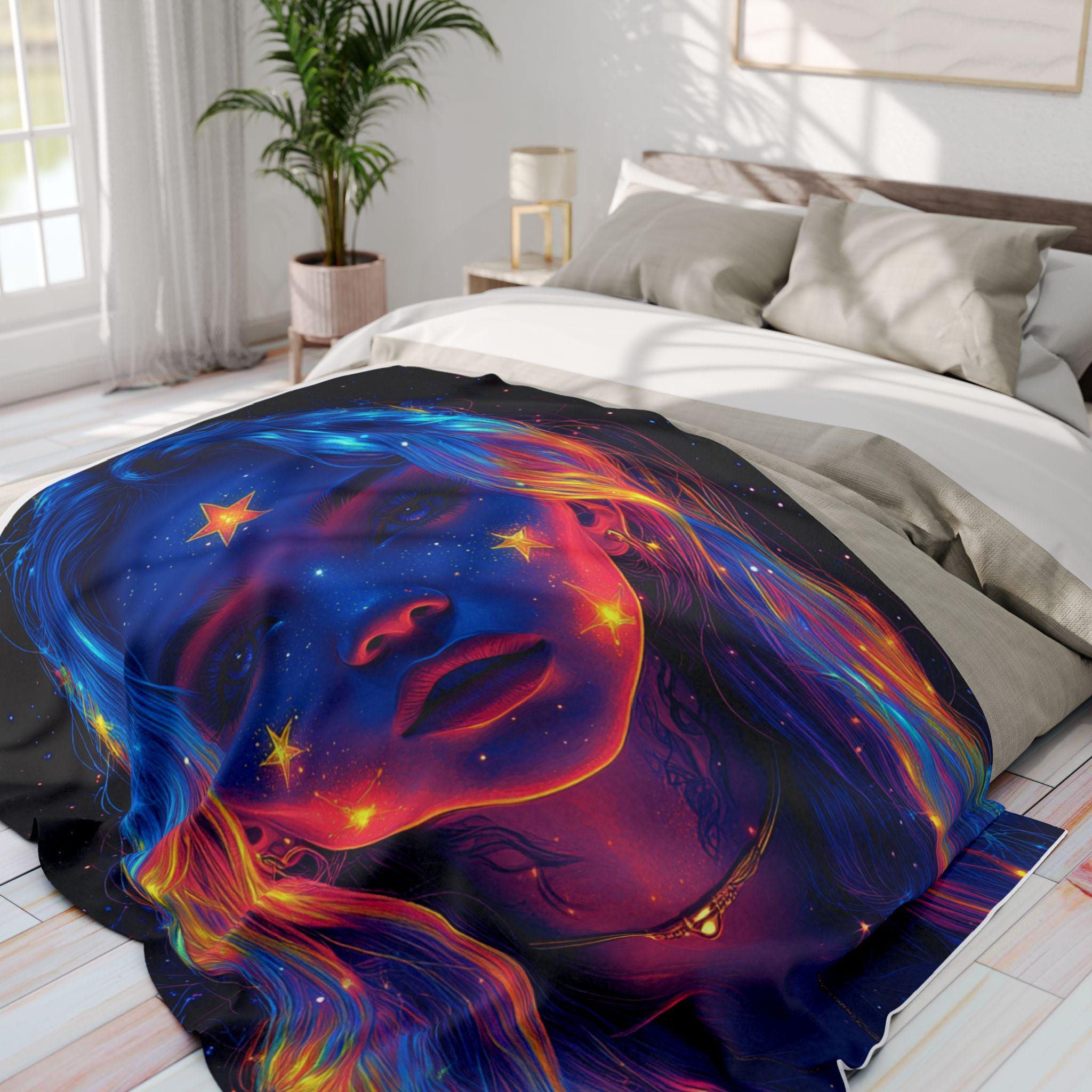 Cosmic Dream Fleece Blanket: Soft Starry Night Celestial Throw