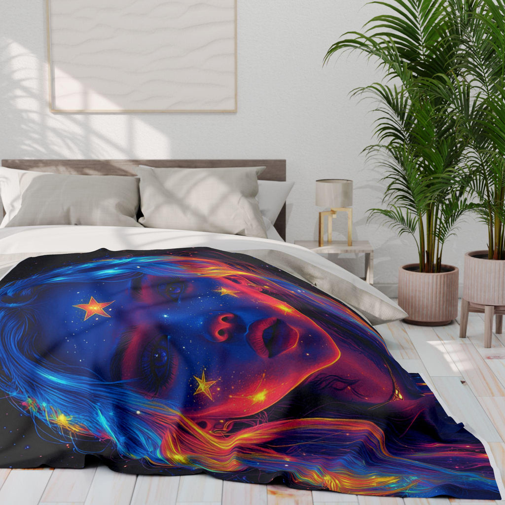 Cosmic Dream Fleece Blanket: Soft Starry Night Celestial Throw