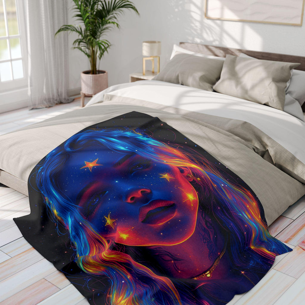 Cosmic Dream Fleece Blanket: Soft Starry Night Celestial Throw