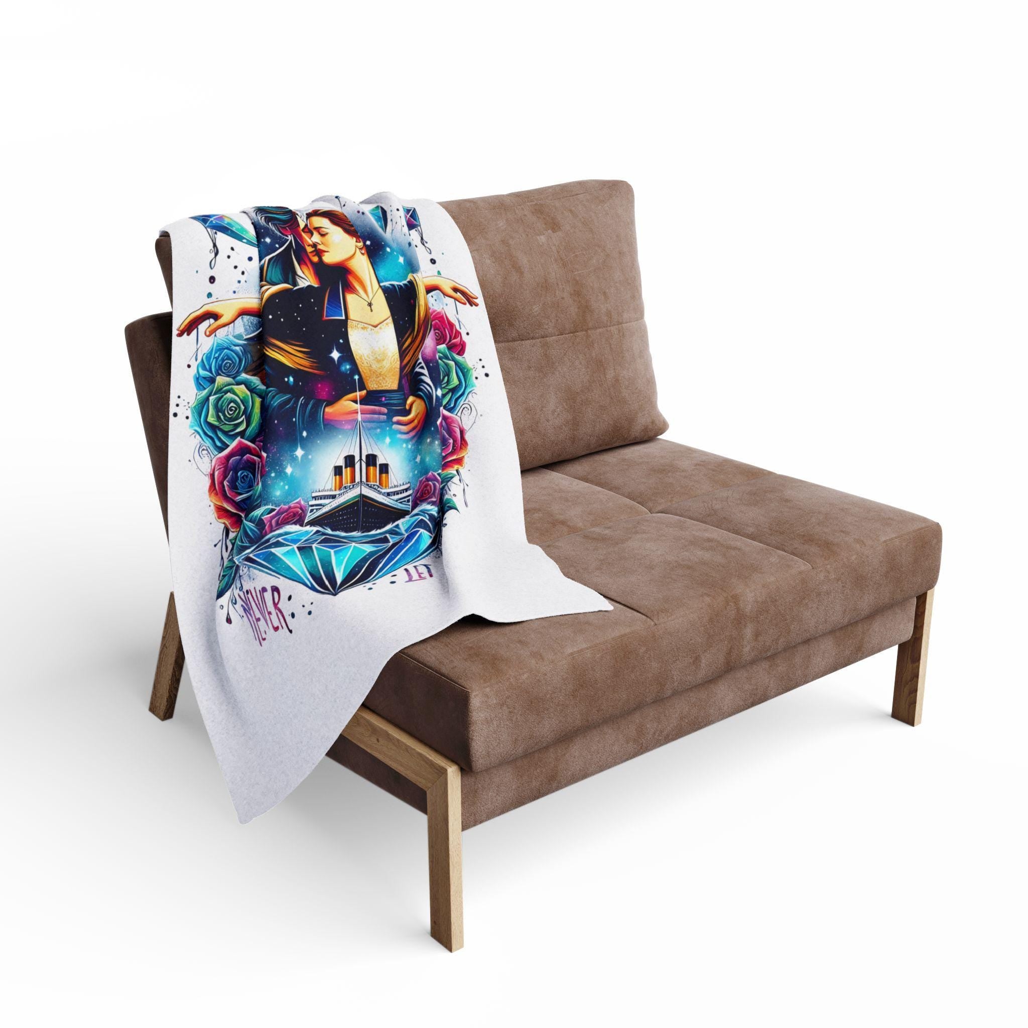Parody Titanic Romance Fleece Throw: Cozy Movie-Inspired Decor for Bedroom, Valentine's Gift