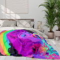 Parody Rainbow Psychedelic Fleece Throw - Vibrant Cozy Blanket for Bedroom, Couch & Winter Snuggles