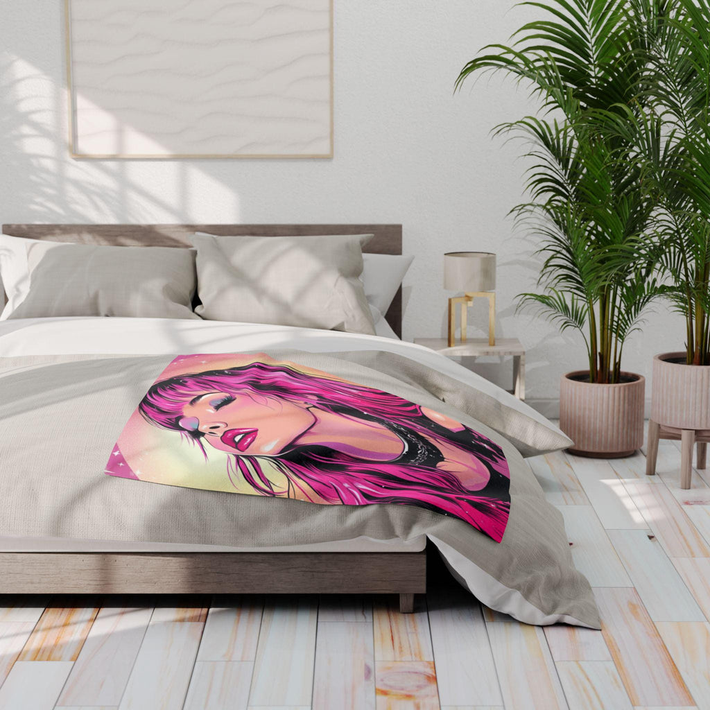 Vibrant Fleece Throw Blanket: Bohemian Art Decor