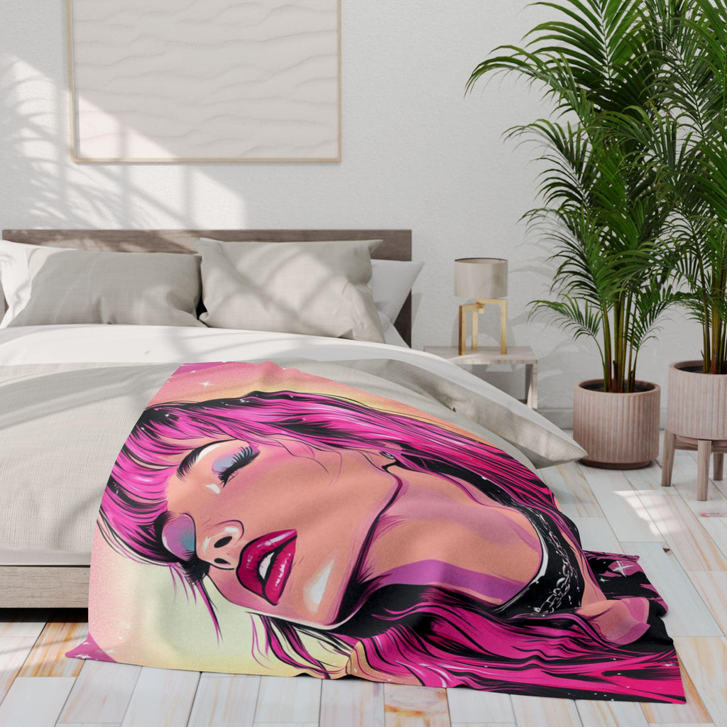 Vibrant Fleece Throw Blanket: Bohemian Art Decor