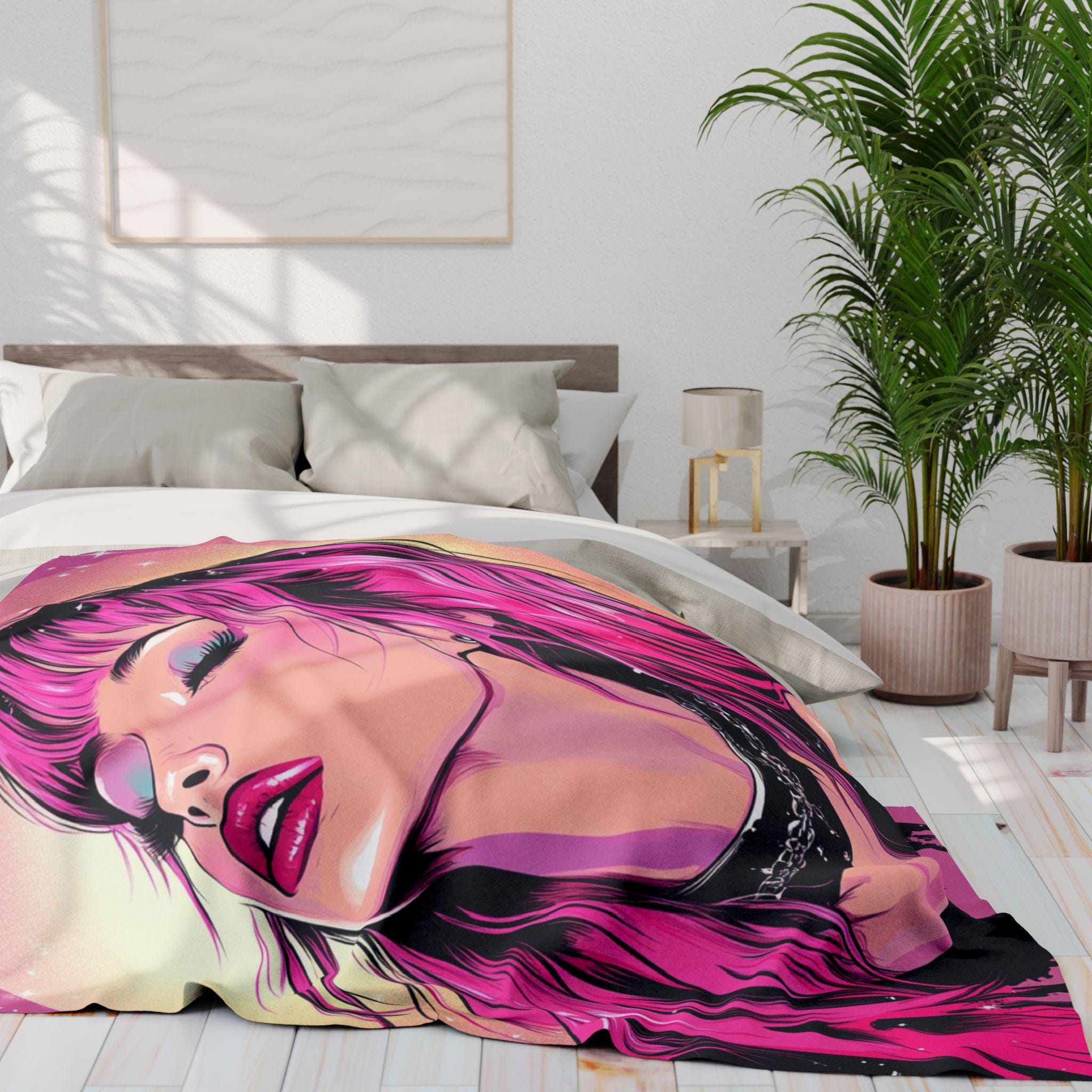 Vibrant Fleece Throw Blanket: Bohemian Art Decor