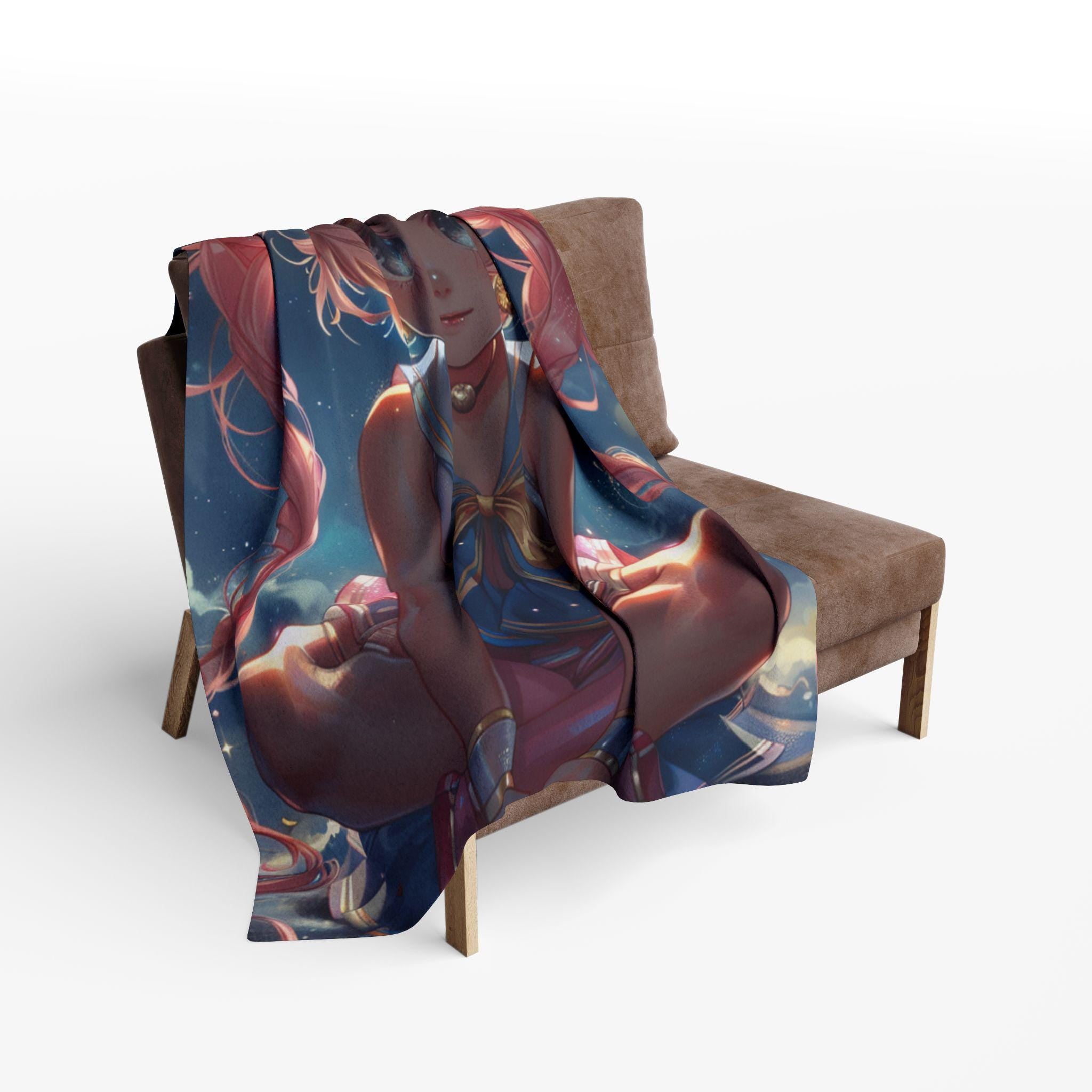 Anime Girl Arctic Fleece Blanket: Dreamy Cozy Throw