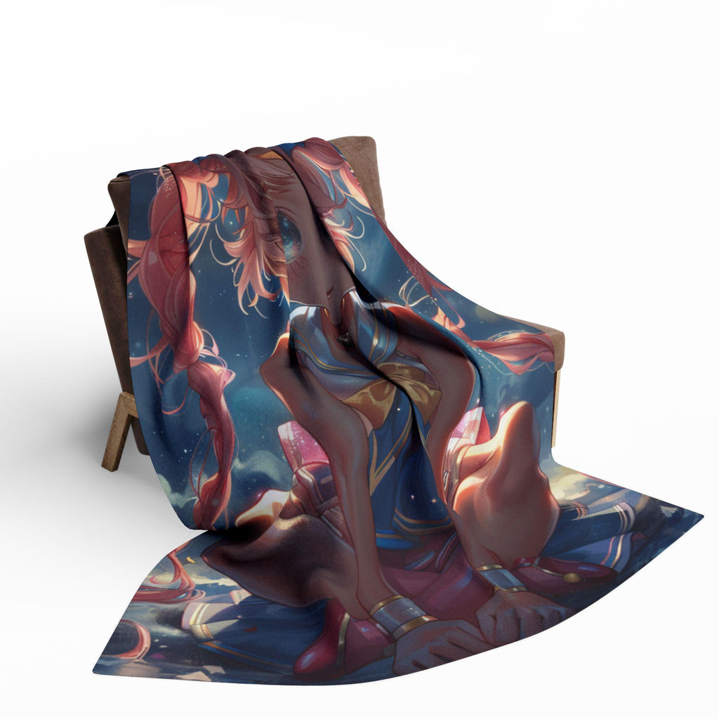 Anime Girl Arctic Fleece Blanket: Dreamy Cozy Throw