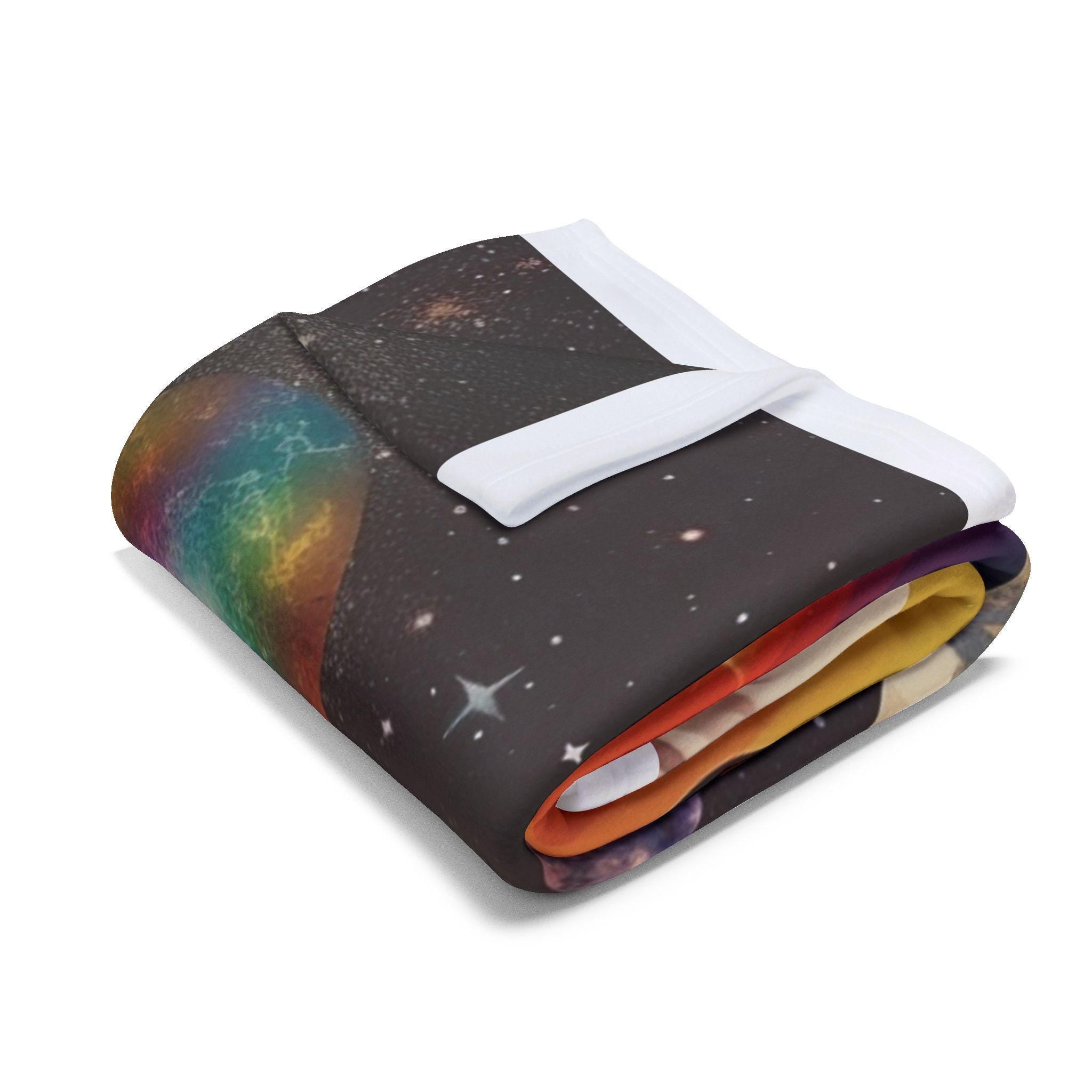 Parody Psychedelic Arctic Fleece: Retro Boho Galaxy Throw for Festivals, Home Decor & Unique Gifts