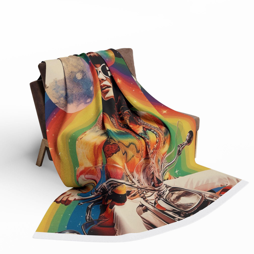 Parody Psychedelic Arctic Fleece: Retro Boho Galaxy Throw for Festivals, Home Decor & Unique Gifts