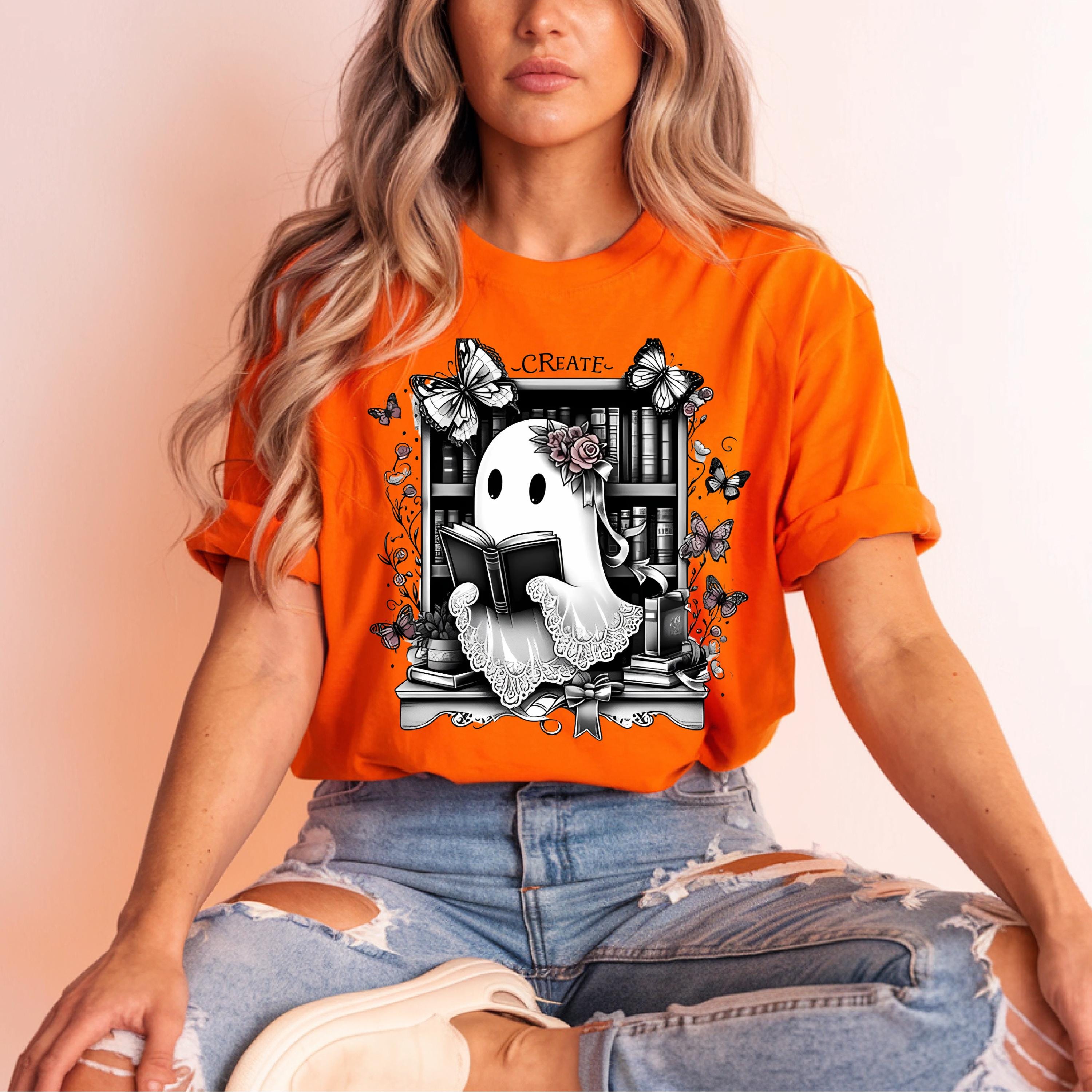 Parody Whimsical Ghost T-Shirt for Book Lovers & Writers - Unique Halloween Artistic Apparel