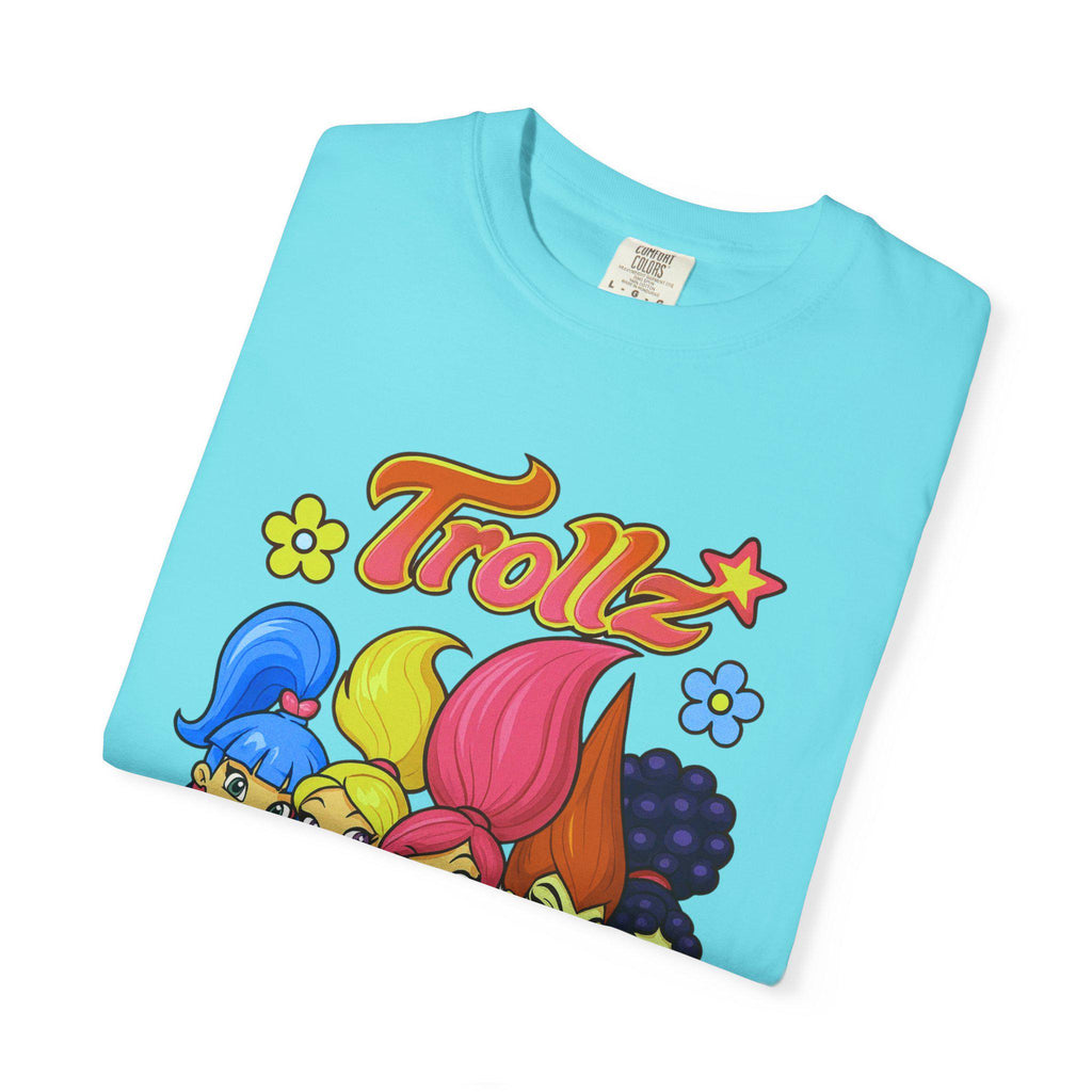 Parody 90s Trollz Parody Graphic Tee: Nostalgic Unisex Garment-Dyed Vintage Hipster Streetwear