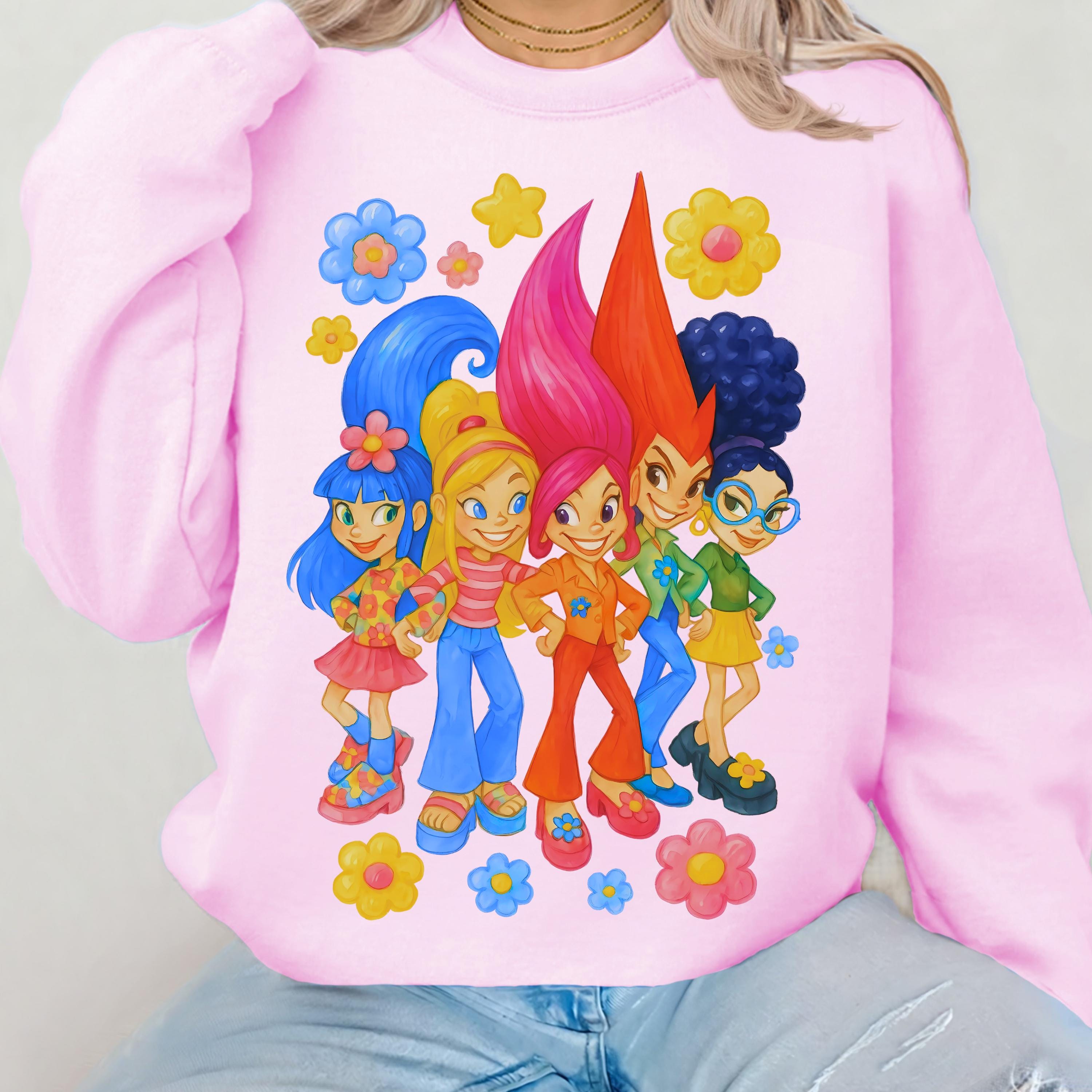Parody Vibrant Cartoon Character Sweatshirt: Cozy Kids Crewneck, Fun Birthday Gift, Playful Youth Apparel