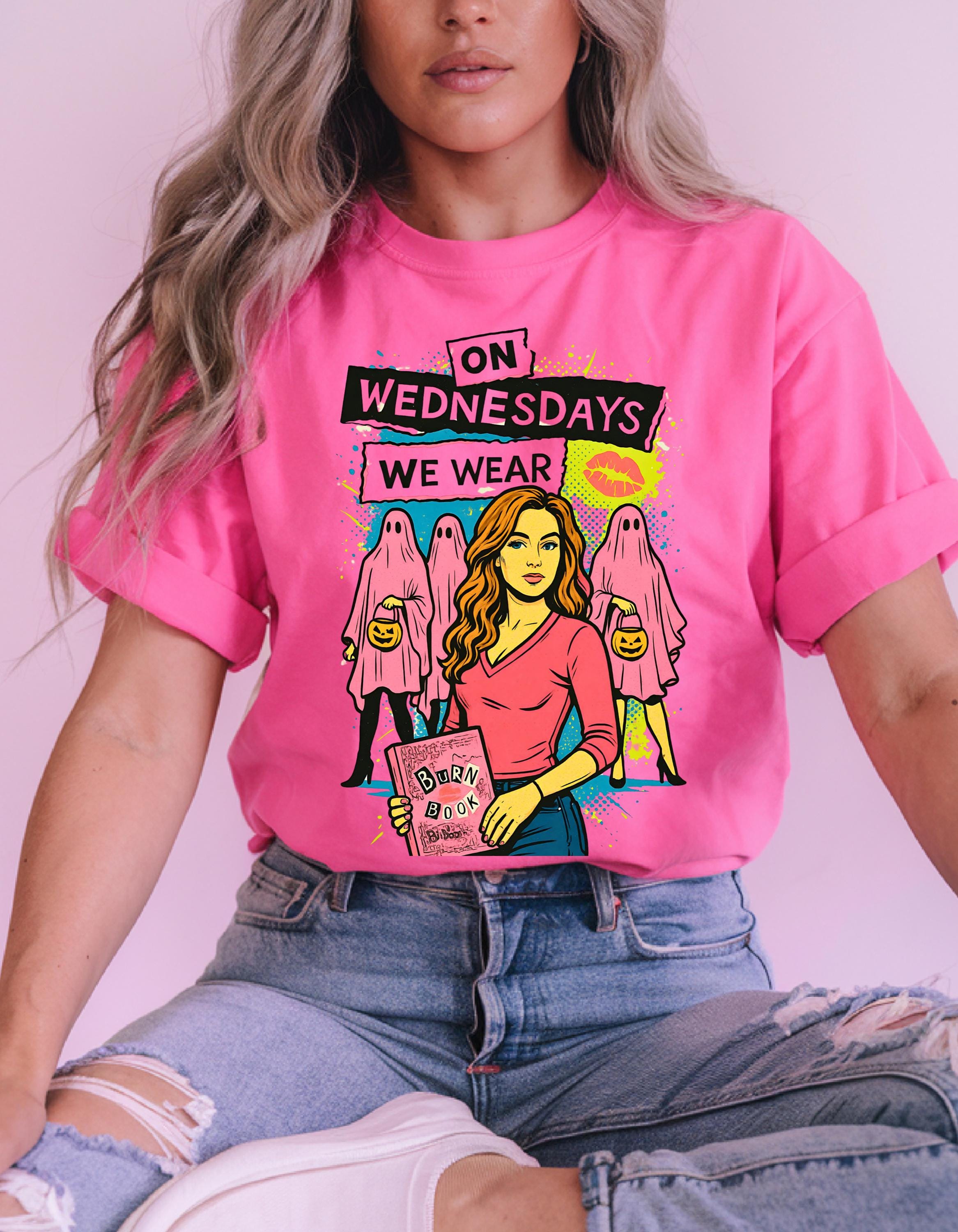 On Wednesdays Graphic Tee: Chic Parody, Pop Culture T-Shirt