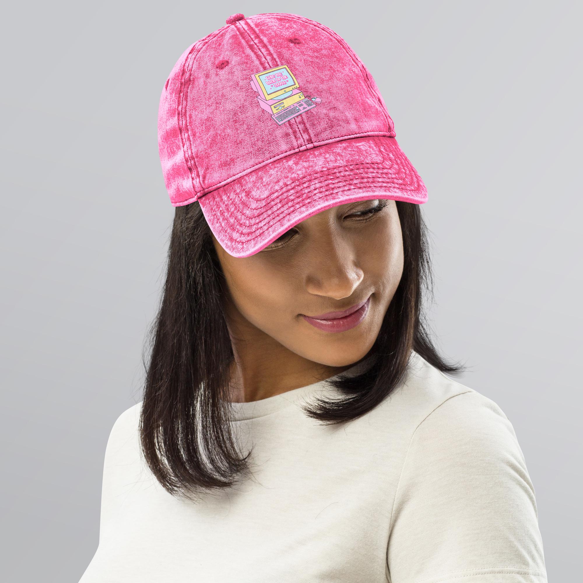 take Me Back to the Early 2000s" Distressed Dad Hat – Retro Embroidered Cap, Vintage Aesthetic, Nostalgic 2000s Style,