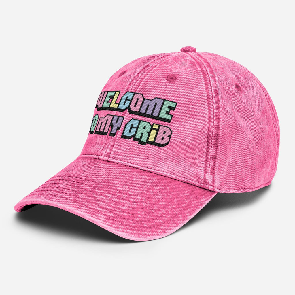 Welcome to My Crib Y2K Embroidered Vintage Cotton Twill Hat – 2000s Aesthetic Baby Design, Retro Funny Baby Hat, Millennium Style"  Tags: