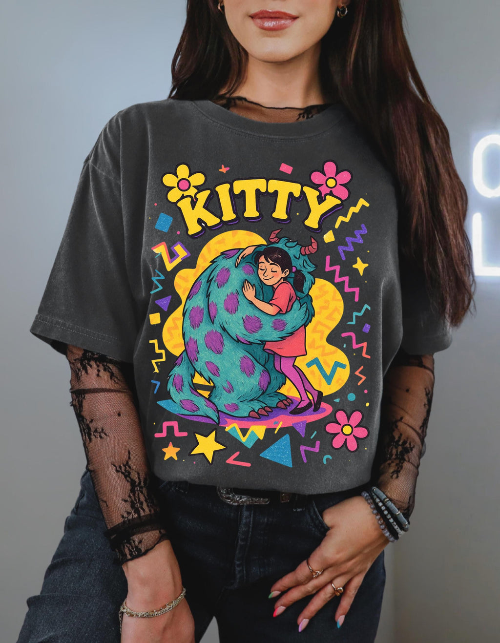Parody Whimsical Kitty Graphic Tee: Fun Cat Lover Gift for Festivals, Birthdays & Cozy Days