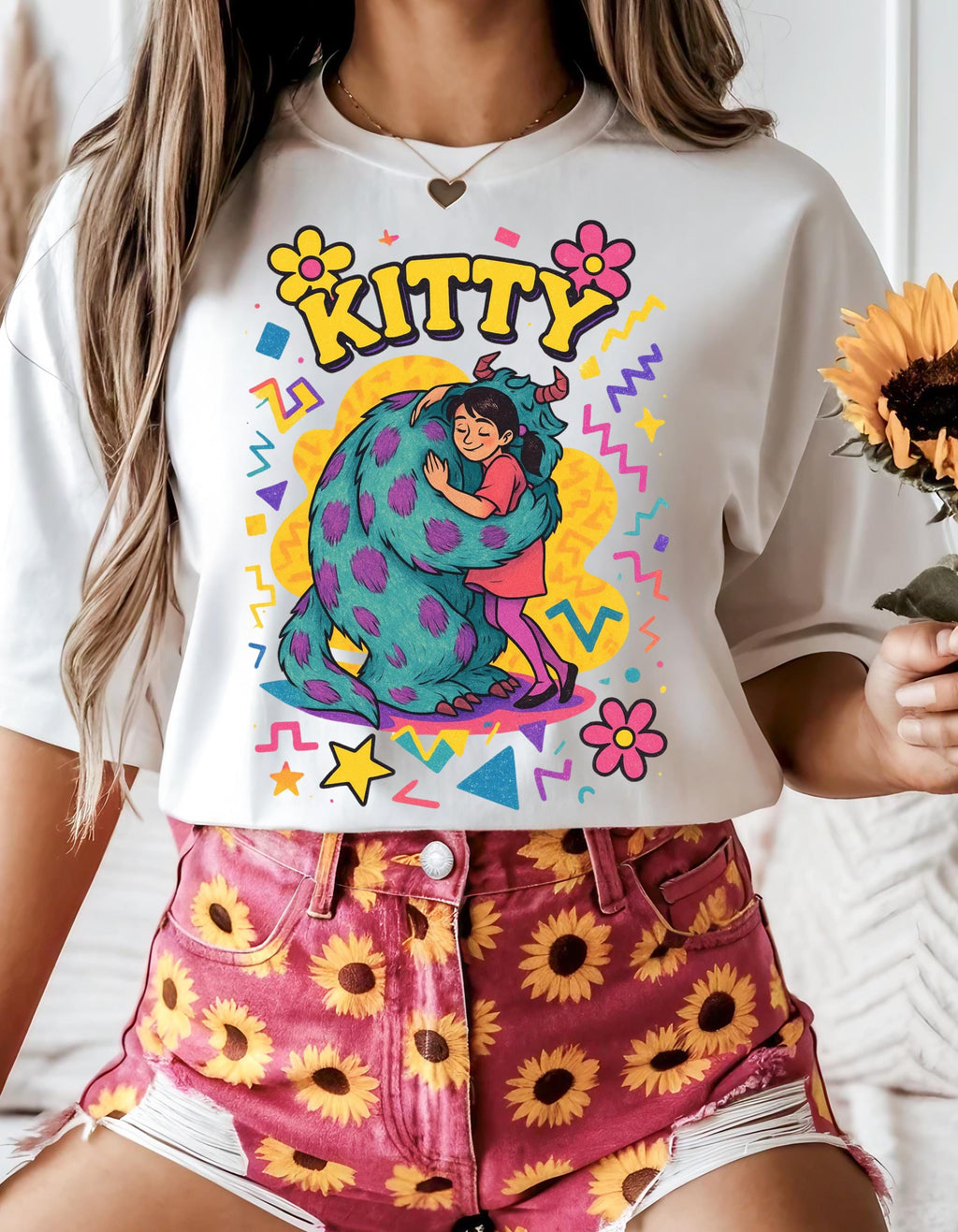 Parody Whimsical Kitty Graphic Tee: Fun Cat Lover Gift for Festivals, Birthdays & Cozy Days
