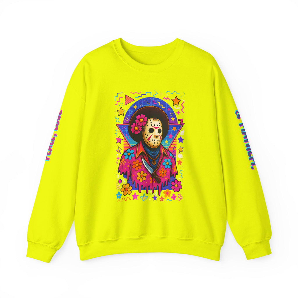 Parody Floral Slasher Halloween Sweatshirt: Funny Jason-Inspired Horror Parody Crewneck for Fall