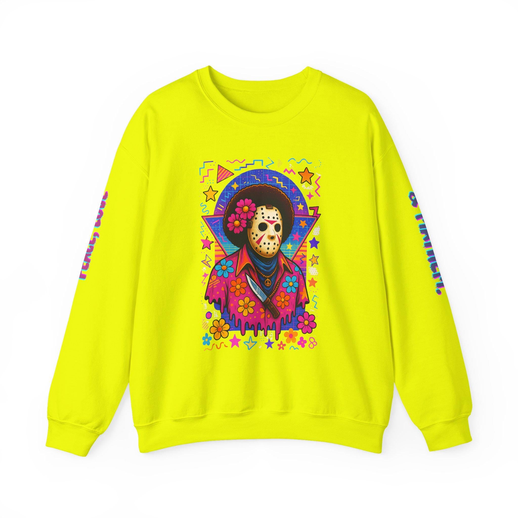 Parody Floral Slasher Halloween Sweatshirt: Funny Jason-Inspired Horror Parody Crewneck for Fall