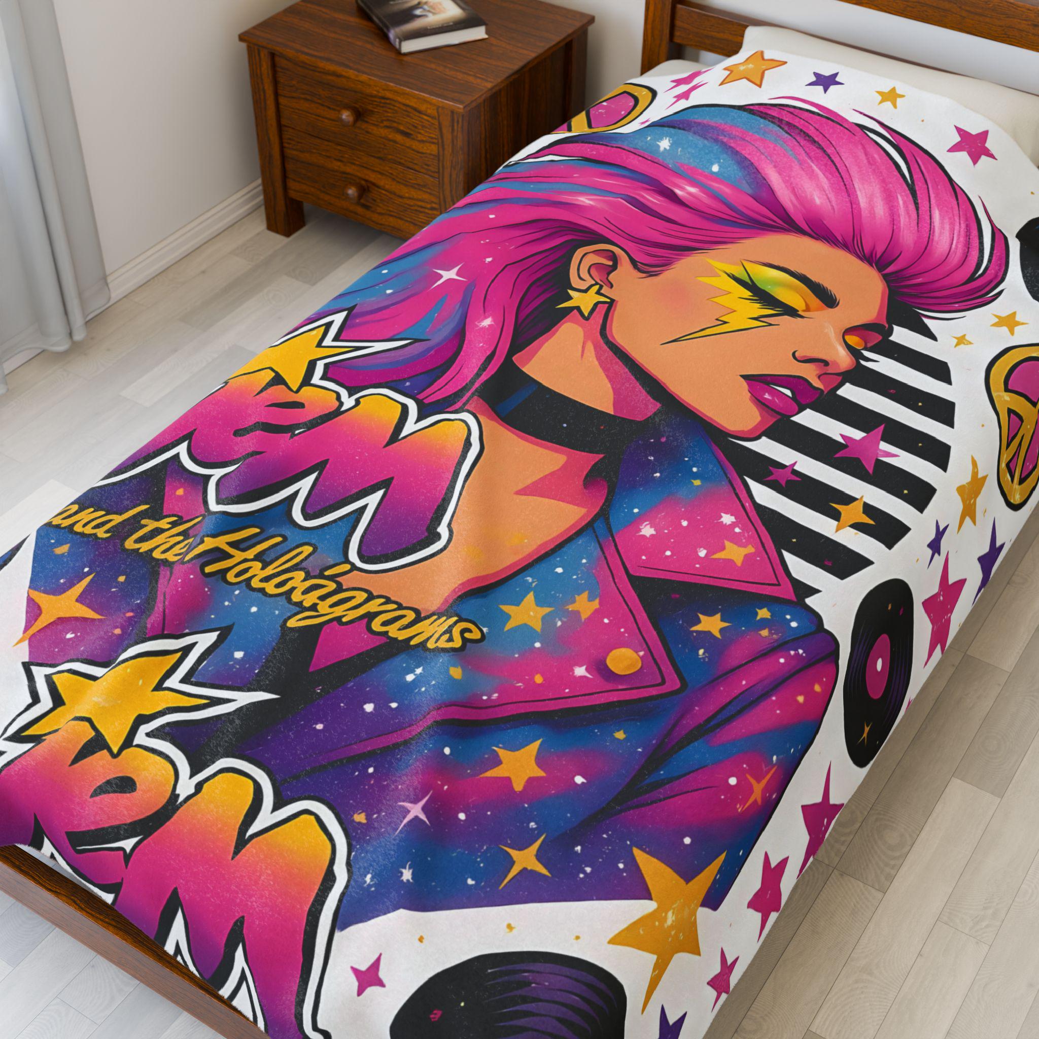 Jem and the Holograms Plush Blanket: 80s Retro Throw Blanket