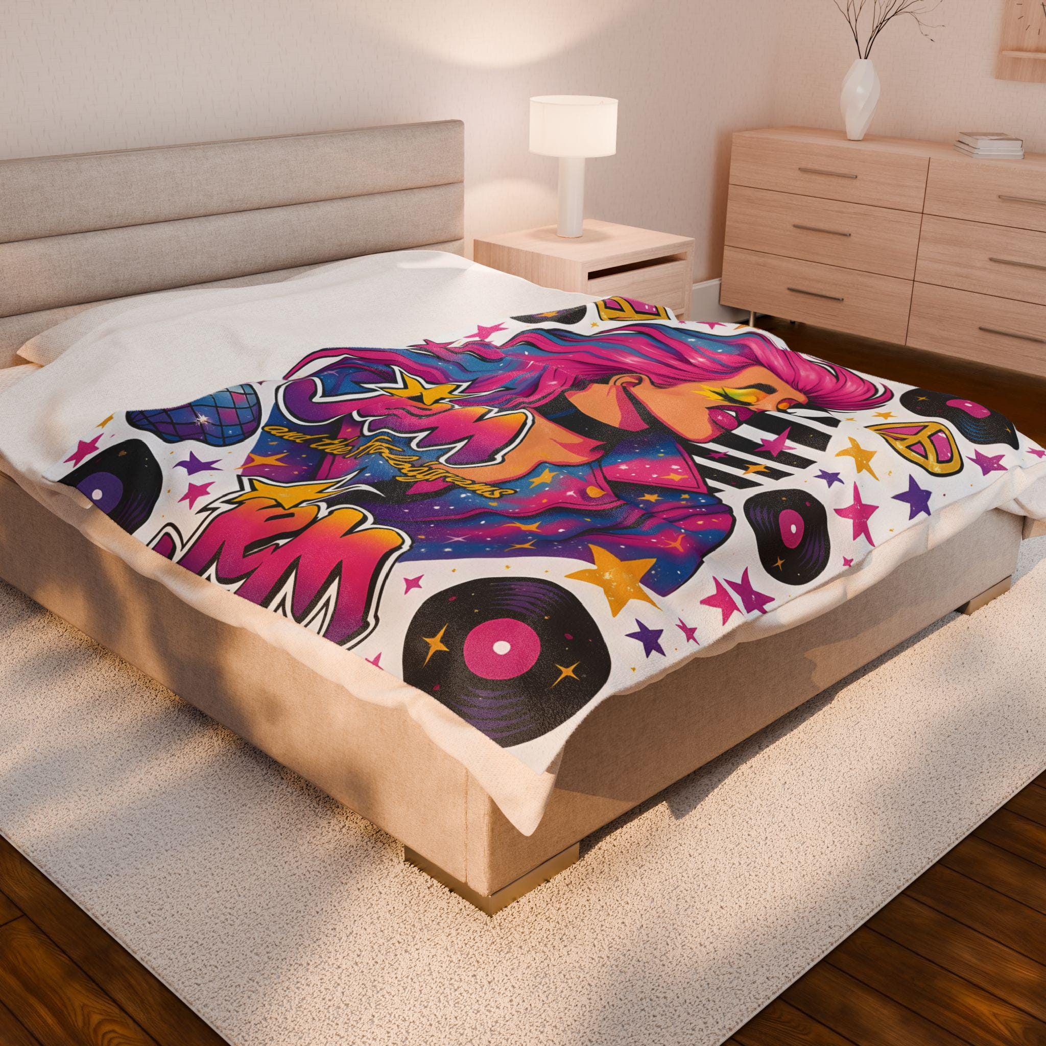 Jem and the Holograms Plush Blanket: 80s Retro Throw Blanket