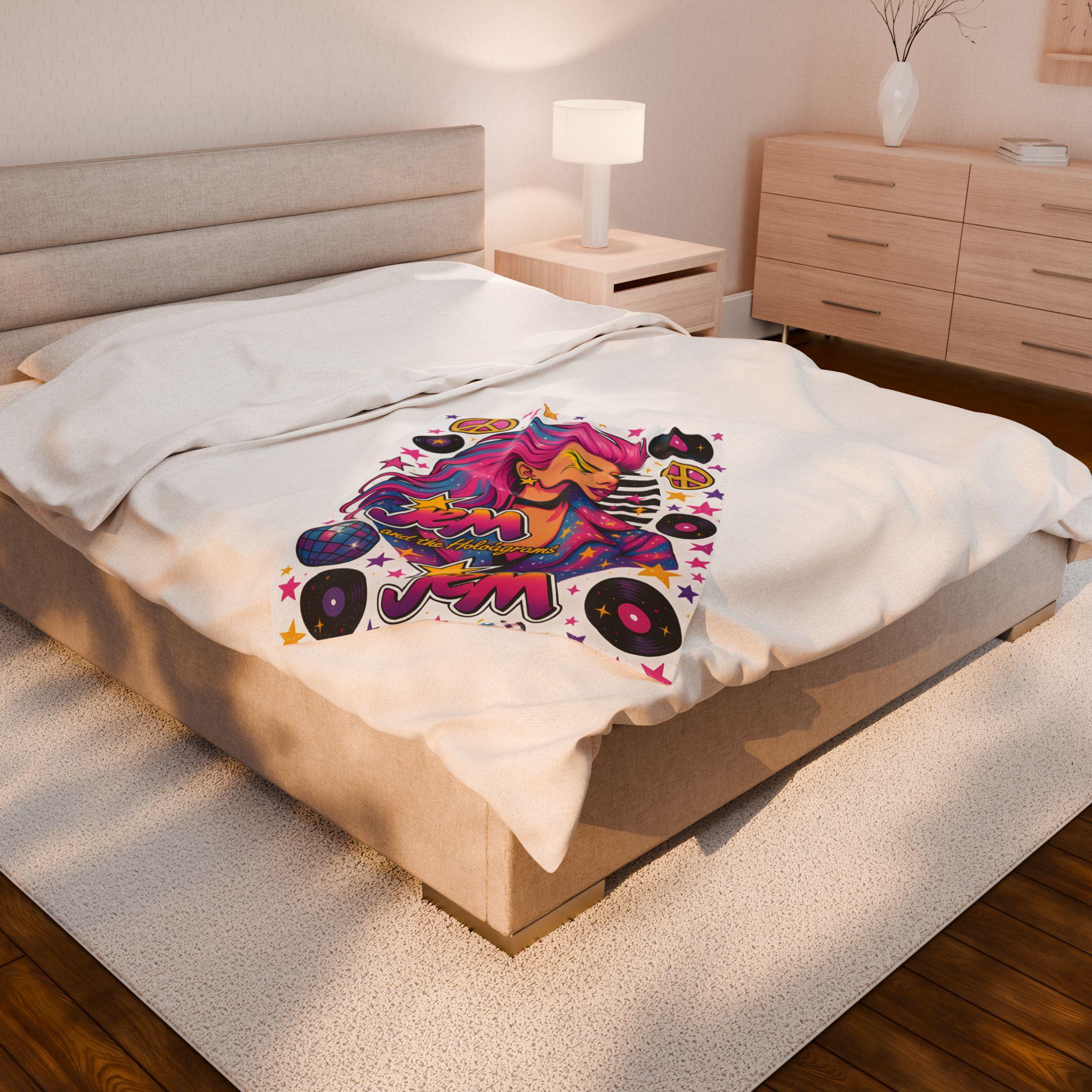 Jem and the Holograms Plush Blanket: 80s Retro Throw Blanket