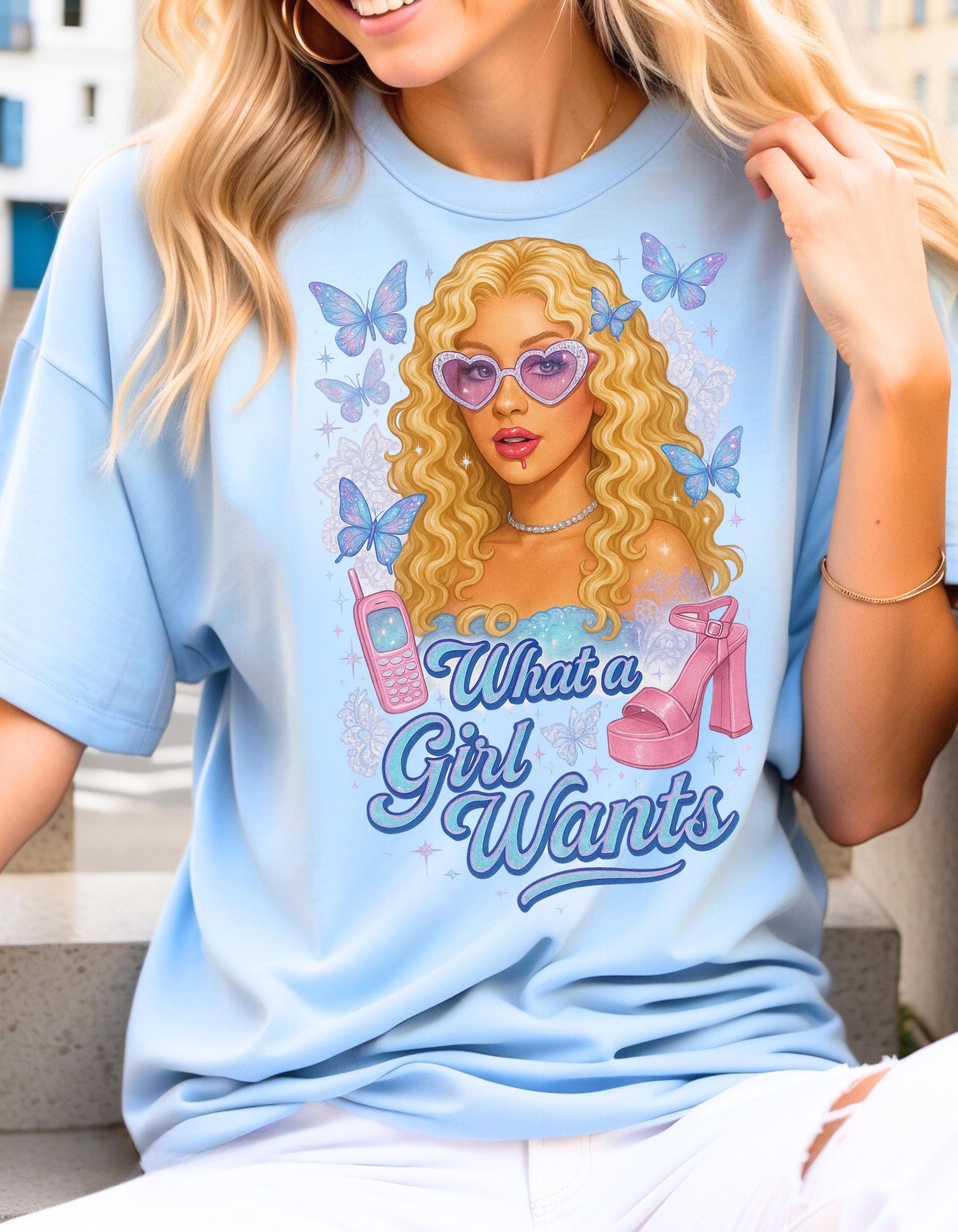 Parody Butterfly Print T-Shirt: Garment-Dyed US Cotton Tee