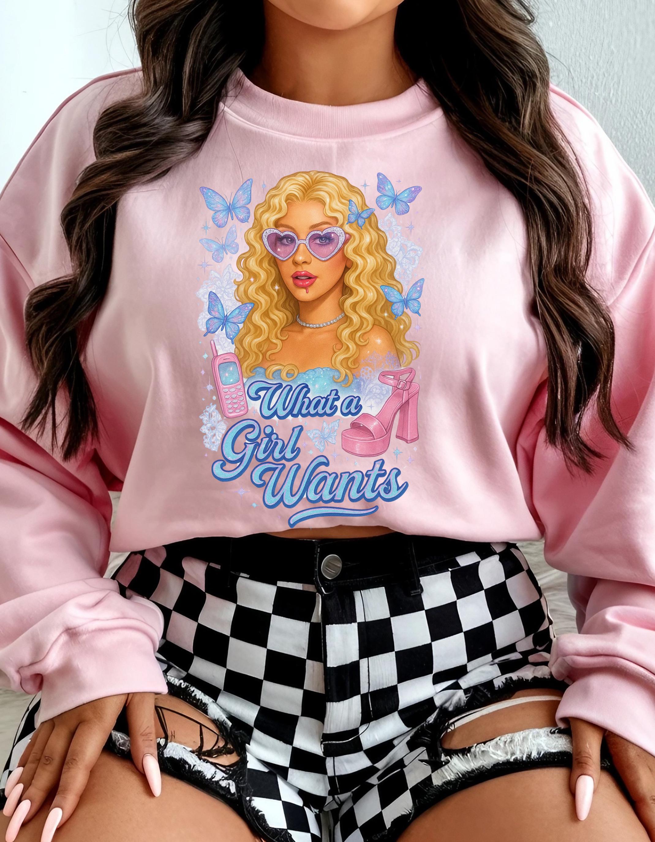 Butterfly Graphic Crewneck Sweatshirt: Trendy Parody Fashion