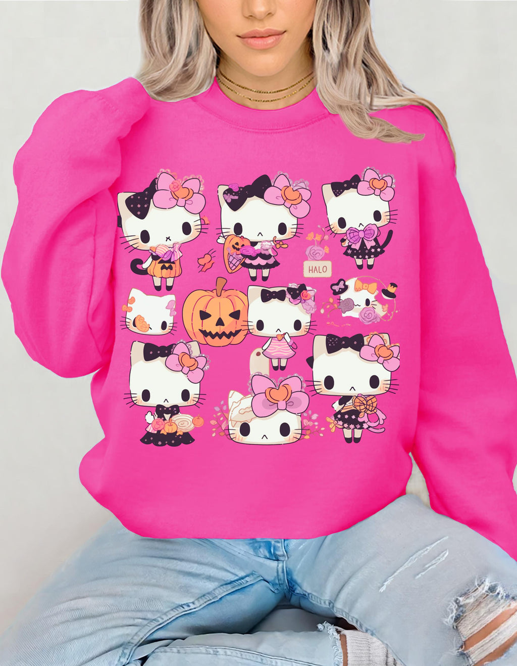 Parody Cat Halloween Sweatshirt: Unisex Spooky Season Comfort