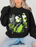 Parody Spooky Chic Crewneck: Unisex Halloween Graphic Sweatshirt for Fall & Cozy Nights