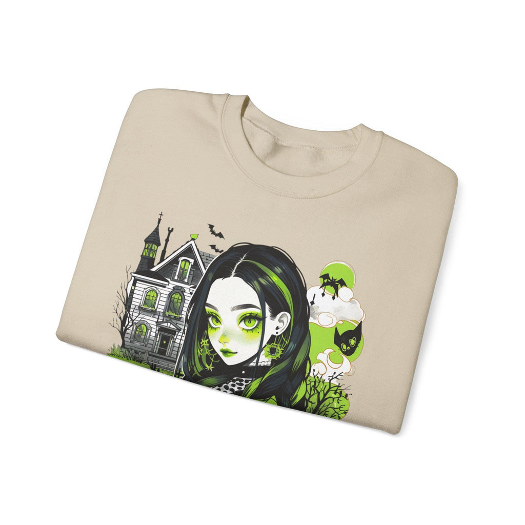 Parody Spooky Chic Crewneck: Unisex Halloween Graphic Sweatshirt for Fall & Cozy Nights