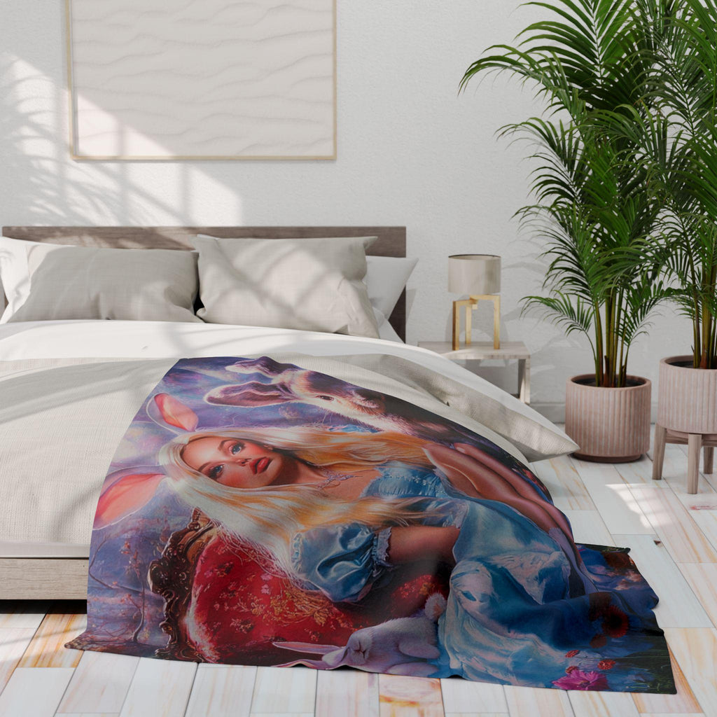Whimsical Fairy Tale Fleece Blanket: Cozy Arctic Decor