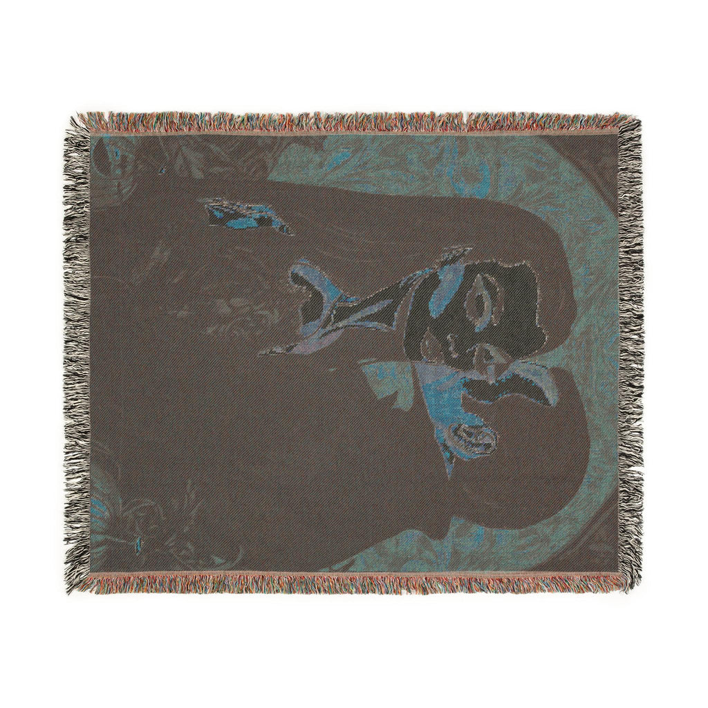 Gothic Romance Woven Cotton Blanket: Parody Throw with Fringe