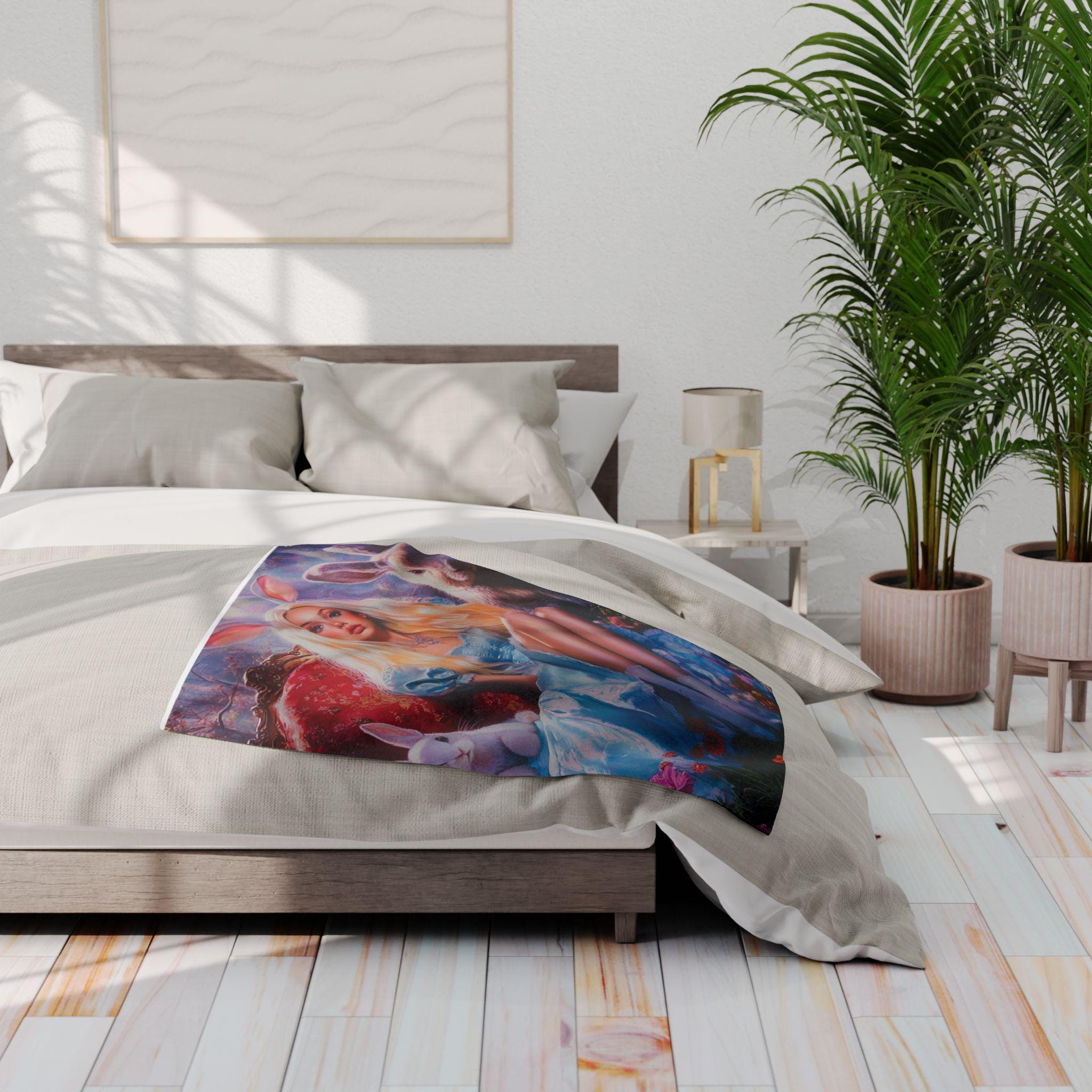 Whimsical Fairy Tale Fleece Blanket: Cozy Arctic Decor