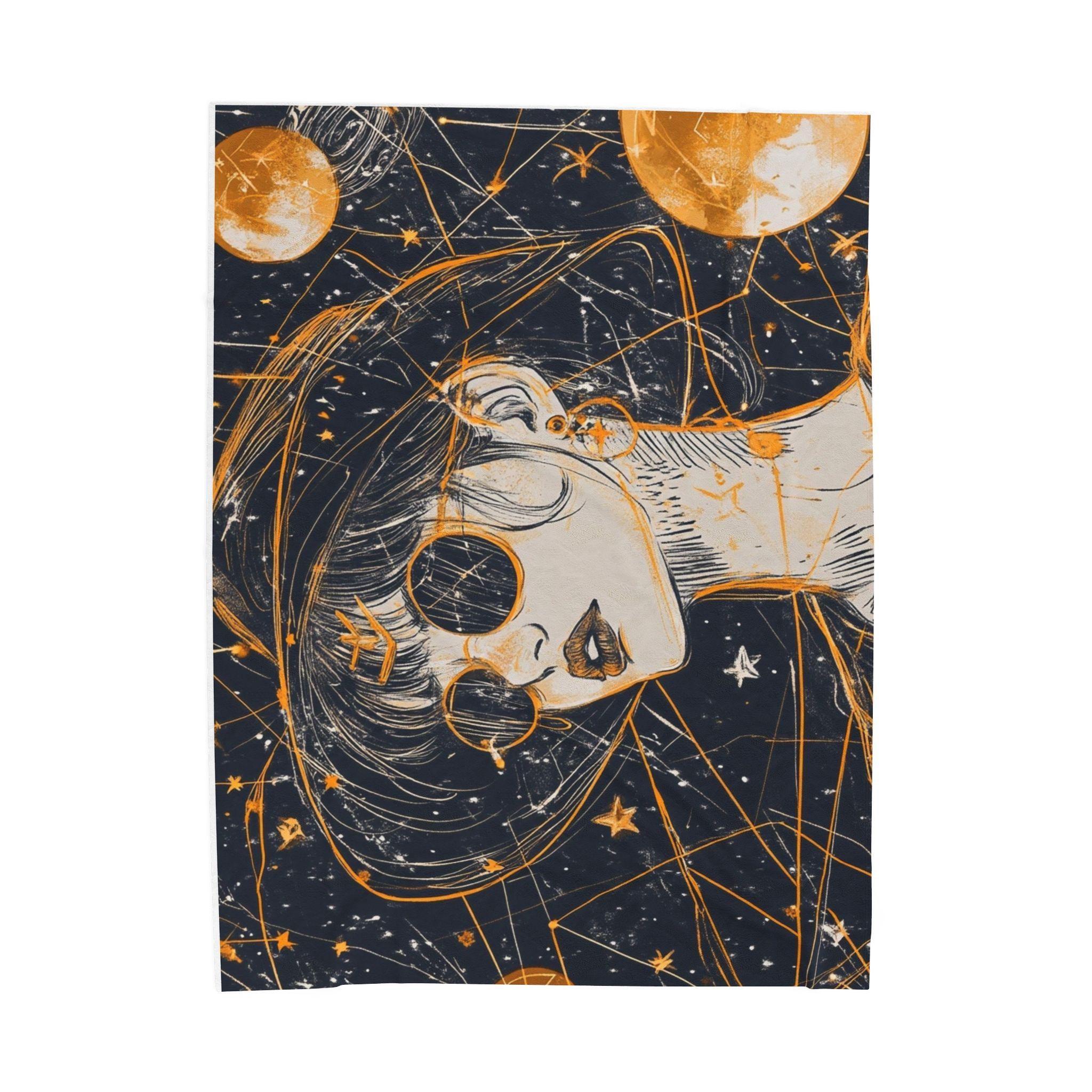 Parody Celestial Velveteen Throw: Cosmic Dreams Plush Blanket for Space Enthusiasts & Stargazers