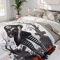 Parody Gothic Halloween Fleece Throw | Spooky Autumn Decor | Cozy Blanket for Dark Home Accents