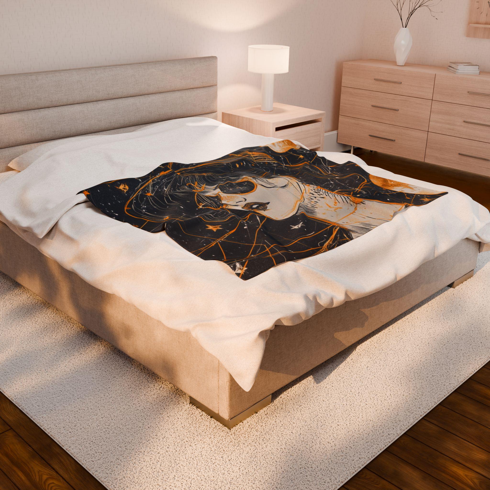 Parody Celestial Velveteen Throw: Cosmic Dreams Plush Blanket for Space Enthusiasts & Stargazers