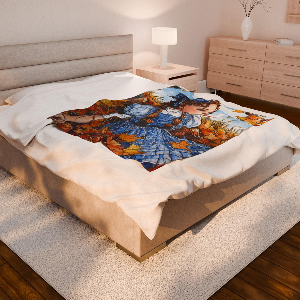 Parody Velveteen Plush Blanket: Whimsical Fall Decor, Cozy Home Comfort