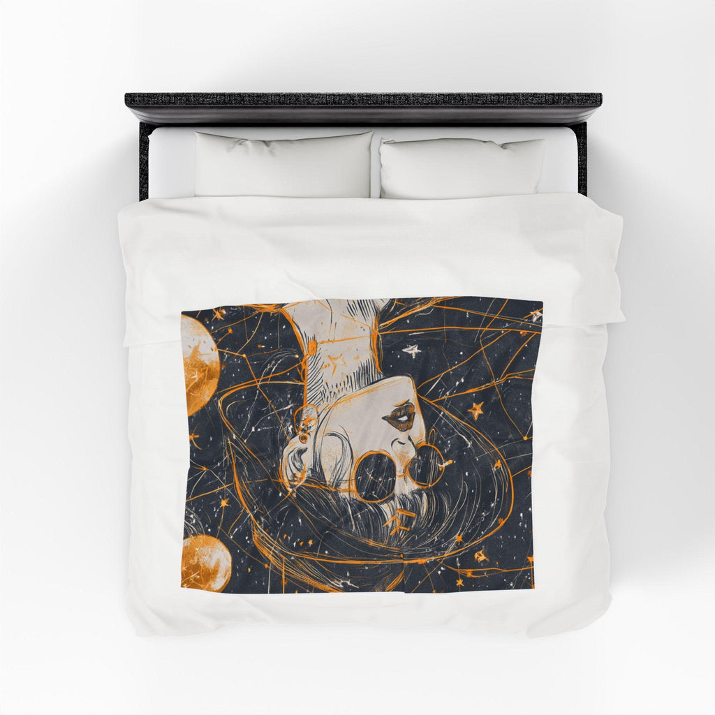 Parody Celestial Velveteen Throw: Cosmic Dreams Plush Blanket for Space Enthusiasts & Stargazers